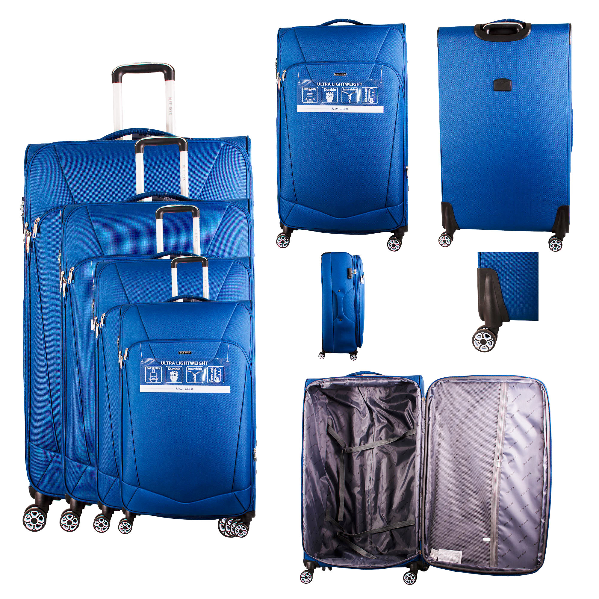 (image for) T-SC-02 NAVY BLUE SET OF 4 TRAVEL TROLLEY SUITCASES